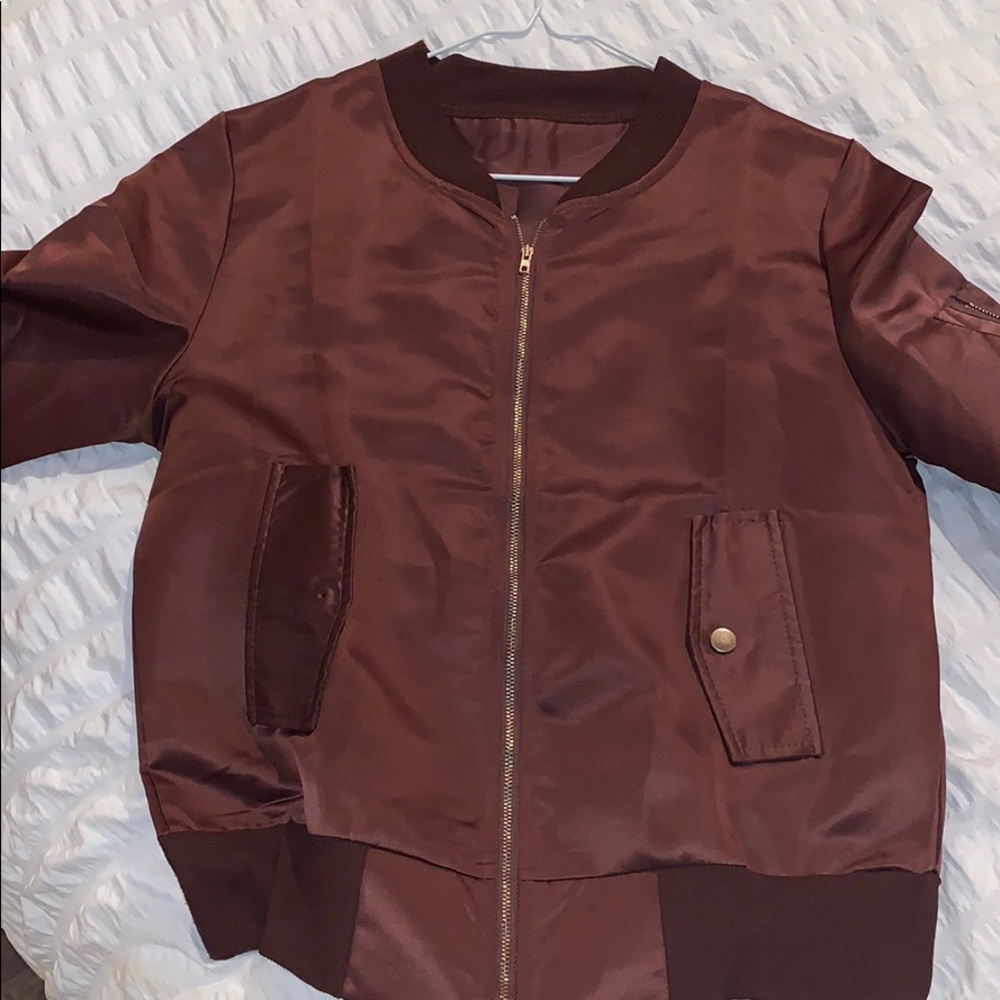 Brown bomber jacket